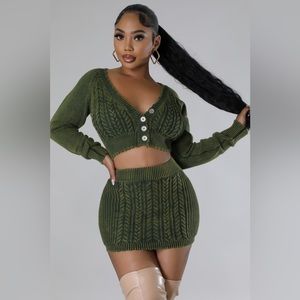 Cozy Knit Green Fall Set